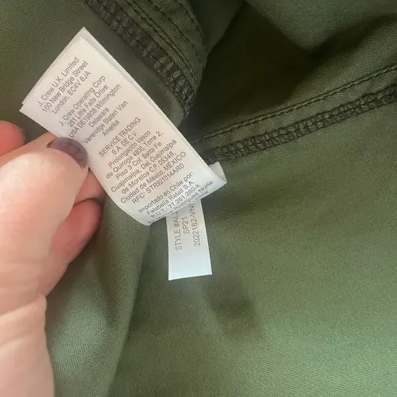 J.Crew Downtown Field Snap Zip Military Utility Jacket Dark Olive Green Size S - Picture 8 of 8